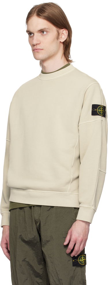 Pleteni pulover Stone Island Stone Island Diagonal Fleece Old Effect Sweatshirt Bež | K1S15 6100032 S0045, 3