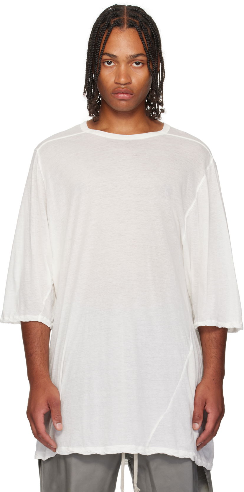 Majica Rick Owens Rick Owens Concordians Jumbo Short Sleeve T-Shirt Bela | RU02E1274 UC