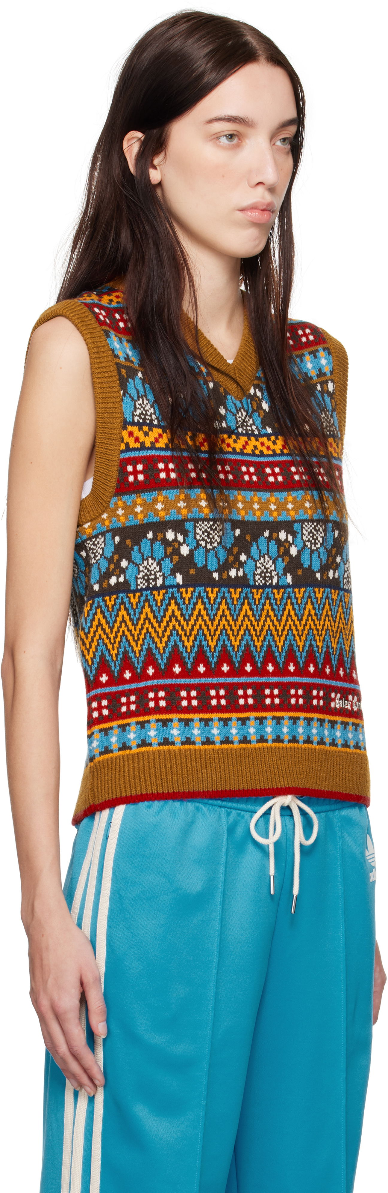 Telovnik Wales Bonner Wales Bonner Knit Vest Rjava | JE5983, 1