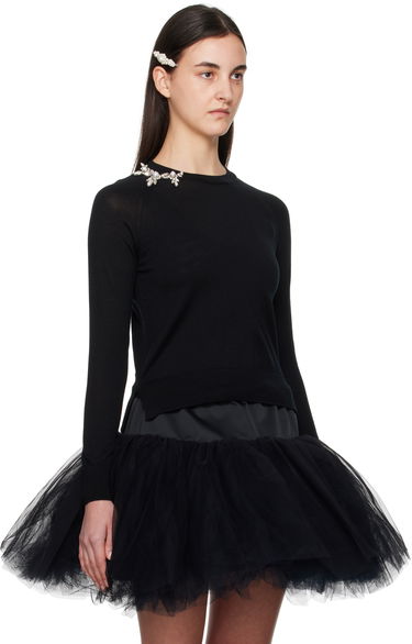 Pleteni pulover Simone Rocha Simone Rocha Classic Wool Pullover Črna | KMK22B 0647, 1