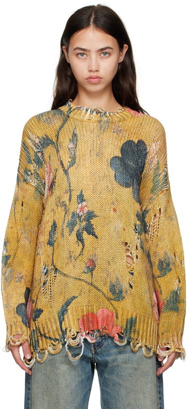 Pleteni pulover R13 R13 Printed Oversized Sweater Rumena | R13WY197-Y222A, 0