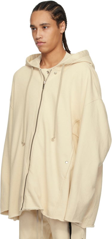 Pulover Rick Owens Rick Owens DRKSHDW Peter Zipped Hoodie Bež | DU01E3289 FN, 3