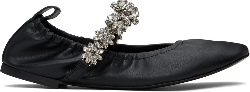 Superge in čevlji Stella McCartney Stella McCartney Elsa Crystal Flowers Ballerina Flats Črna | 810497W1IL0
