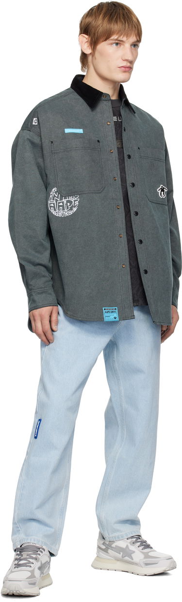 Srajce AAPE by A Bathing Ape AAPE by A Bathing Ape Reversible Logo Button Down Shirt Siva | AAPSTM8502XXNBKL, 4