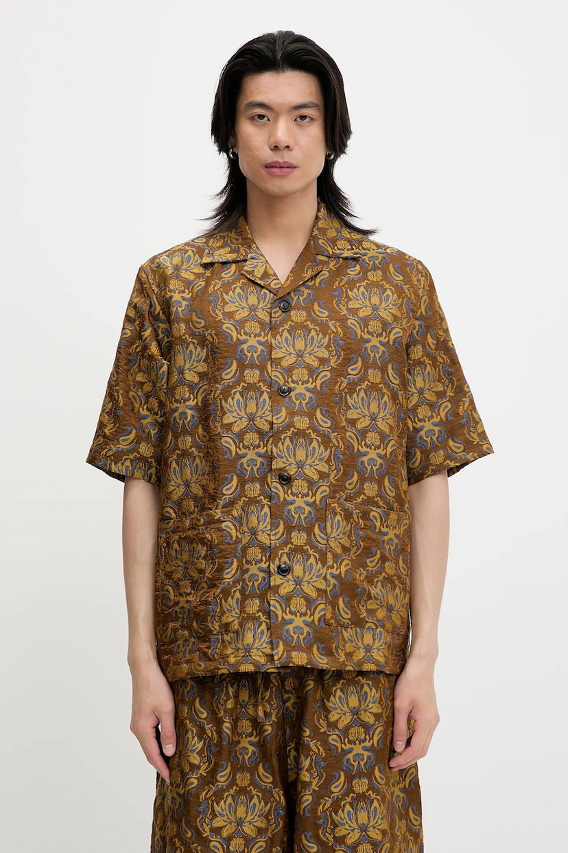 Srajce Needles Needles x Kae Tanaka Cabana Relaxed Fit Shirt Rjava | QV430