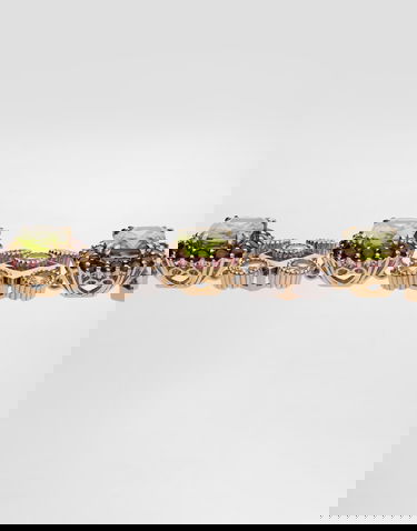 Zapestnica Dolce & Gabbana Dolce & Gabbana Peridot and Crystal Embellished Chain Bracelet Večbarvna | WBSA6GWPER187583, 2