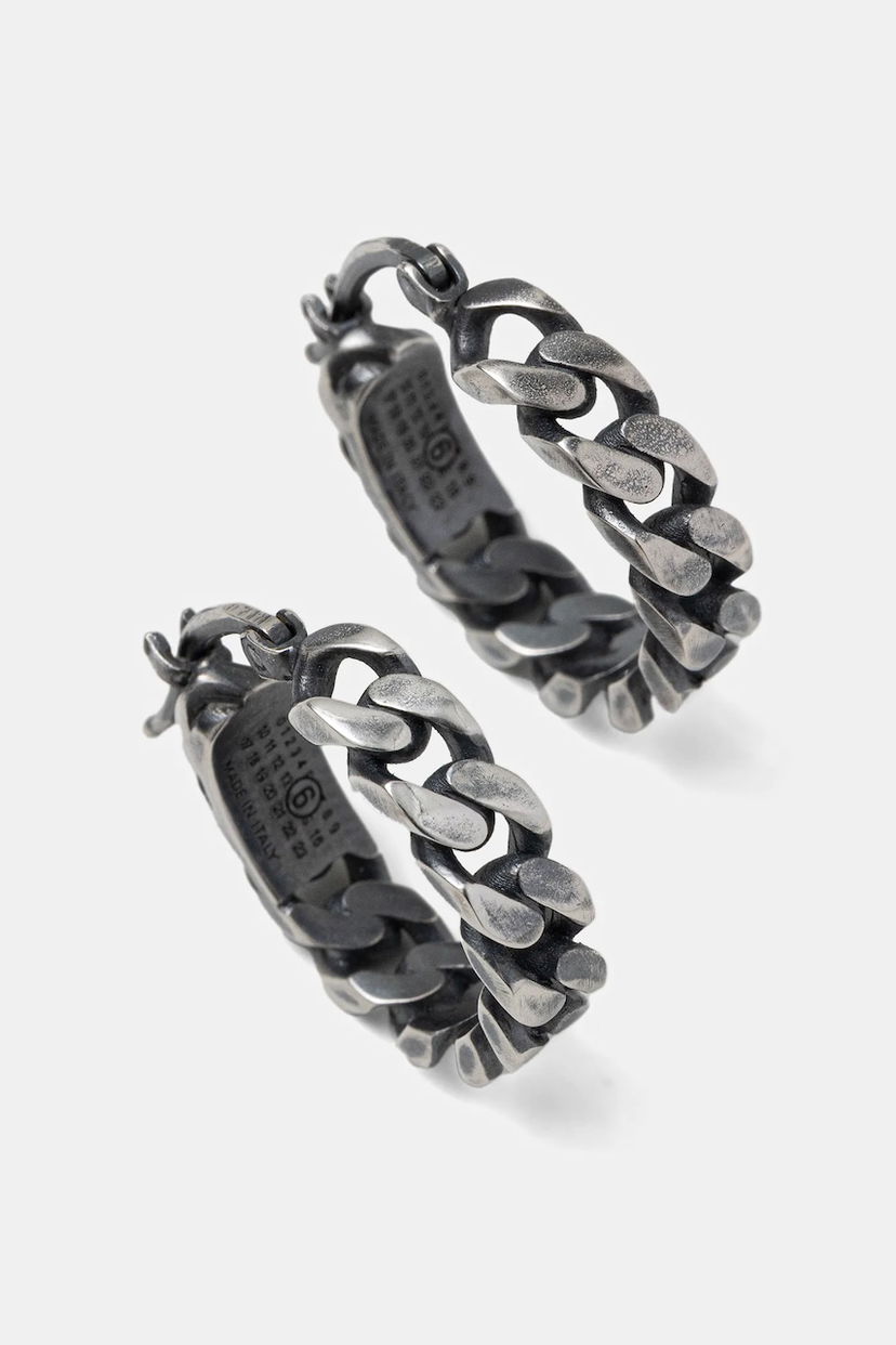 Uhani Maison Margiela MM6 Maison Margiela Oxidized Chain-Link Earrings Kovinski | SM7VG0100.SV0235.954