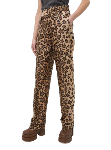 Hlače Valentino Pajama-Style Silk Pants Rjava | 1R0RBC246M3