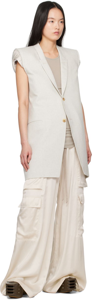 Telovnik Rick Owens Rick Owens Hollywood Dirt Tailored Sleeveless Denim Blazer Bež | RP01E7768 DRD, 3