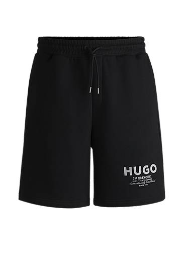 Kratke hlače BOSS HUGO Loose Fit Cotton Terry Shorts with Logo Črna | 50510728