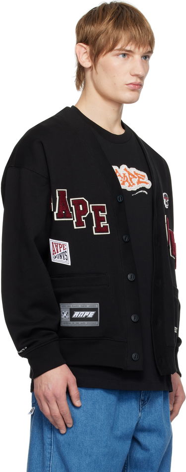 Pleteni pulover AAPE by A Bathing Ape AAPE By A Bathing Ape Multi-Logo Button Down Cardigan Črna | AAPSWMB348XXNBKX, 1