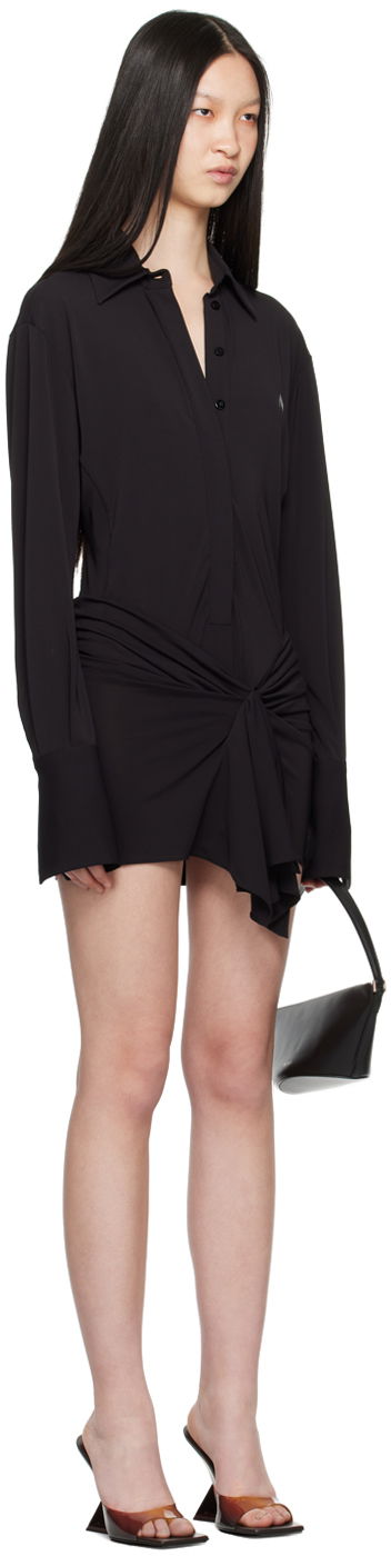 Obleke The Attico Attico Draped Mini Dress Črna | 248WCA306 A014, 1