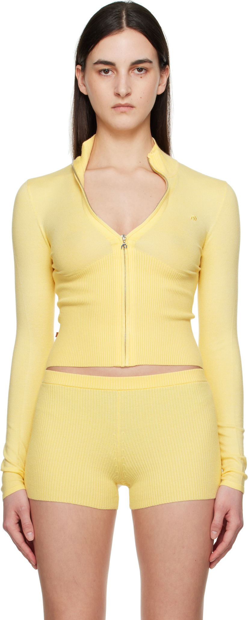Pleteni pulover Miaou Miaou Vlad Zip-Up Sweater Rumena | 7199SK1BUT