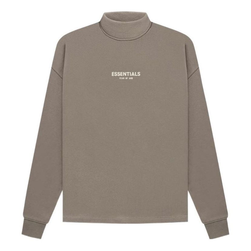 Pleteni pulover Fear of God Essentials Relaxed Mockneck Sweatshirt Rjava | FOG-SS22-093