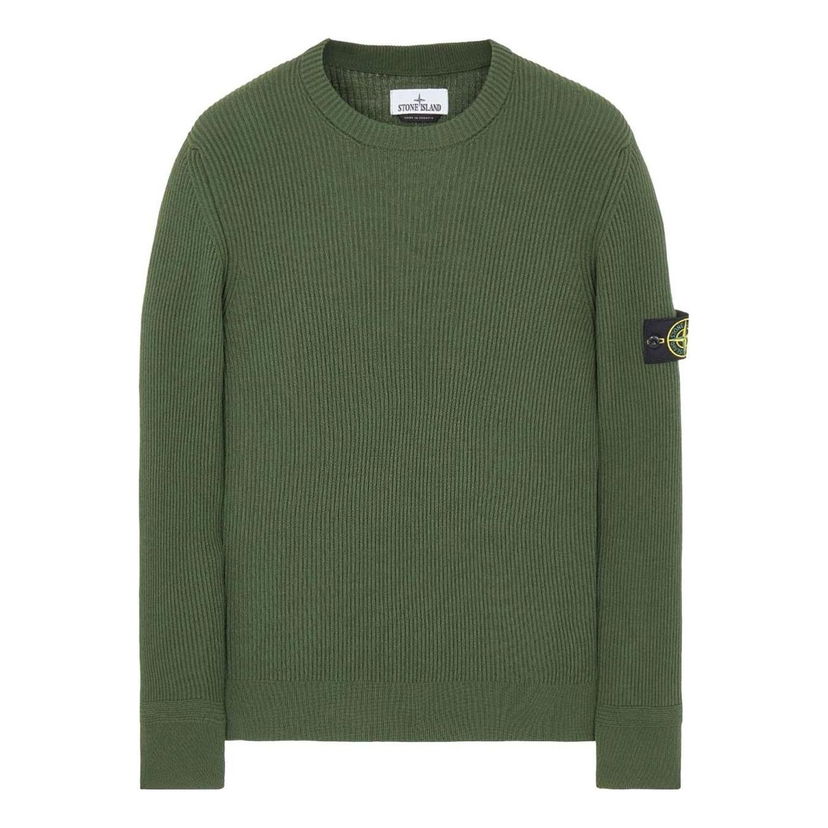 Pleteni pulover Stone Island Ribbed Knitted Crewneck Sweater Zelena | 7915553C2-V0058