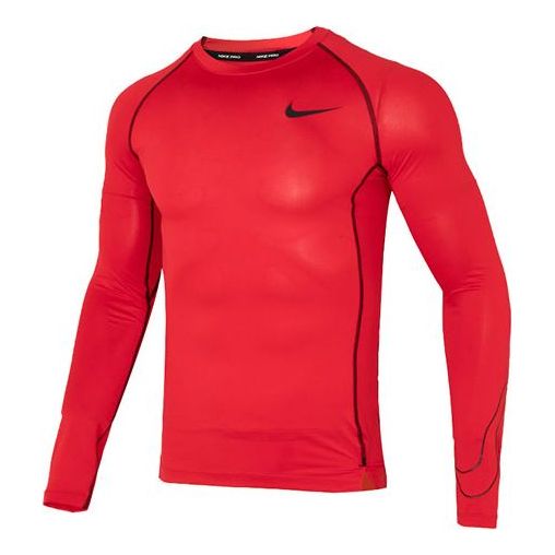 Bodi Nike Pro Tight-Fit Long-Sleeve T-Shirt Rdeča | DD1991-657, 0
