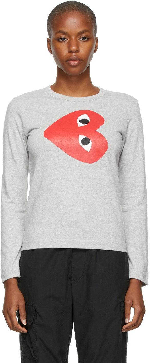 Majica Comme des Garçons COMME des GARÇONS PLAY Rotated Heart T-Shirt Siva | P1T267