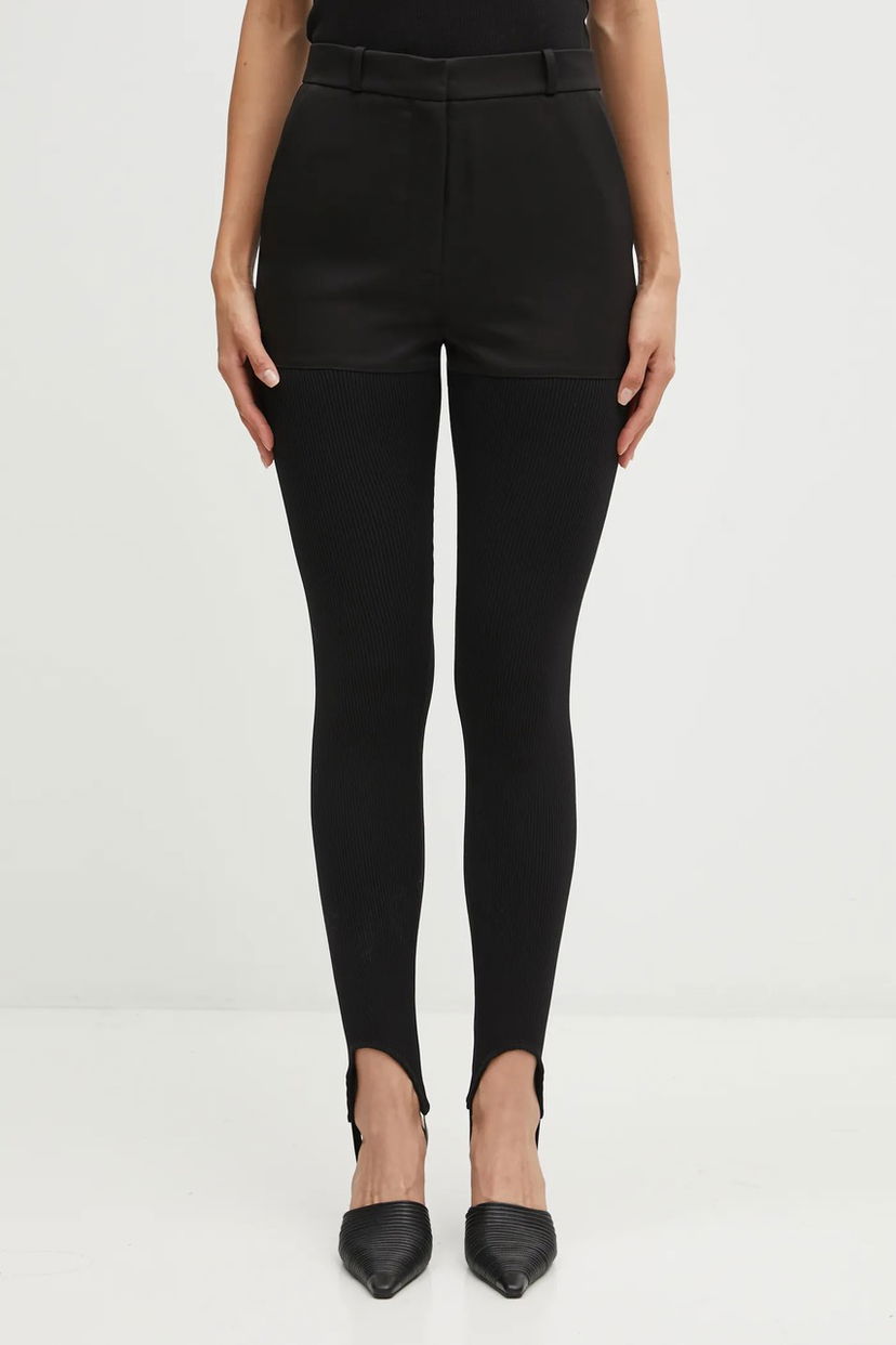 Pajkice Coperni Hybrid Rib High Waist Snug Fit Stirrup Leggings Črna | COPP138F3004
