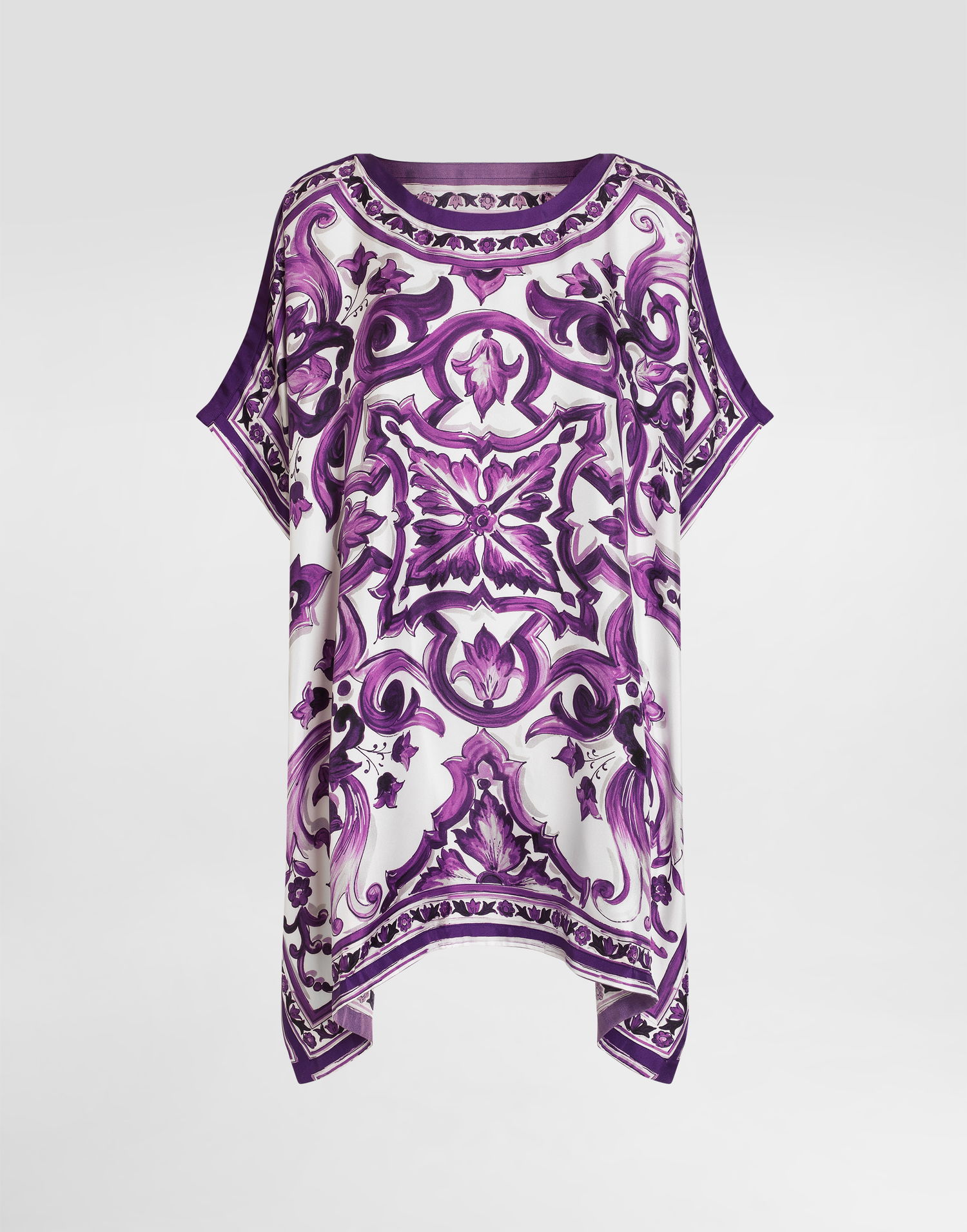Obleke Dolce & Gabbana Dolce & Gabbana Majolica-Print Twill Kaftan Lila | F6TTETHI1TKIP3TN, 0