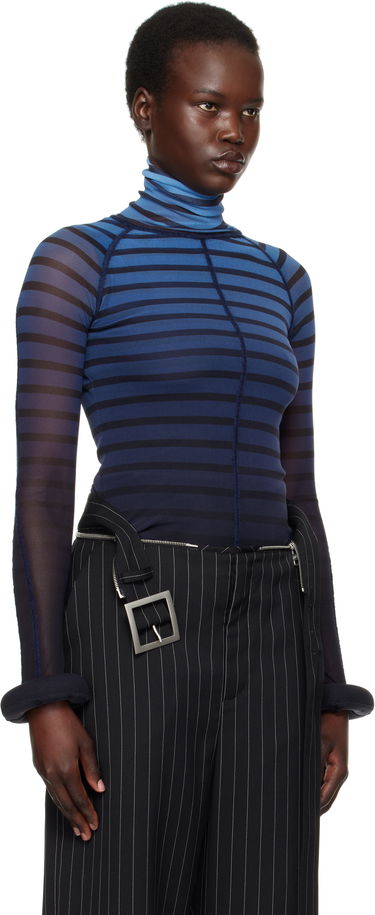 Pleteni pulover Jean Paul Gaultier Jean Paul Gaultier 'The 3D Striped' Turtleneck Top Modra | 25/33-F-TO235-T575-005956, 1