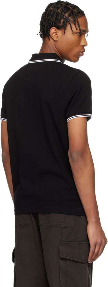 Polo majica Moncler Moncler Cotton Piquet Polo with Striped Trim Črna | K10918A0003184556, 2