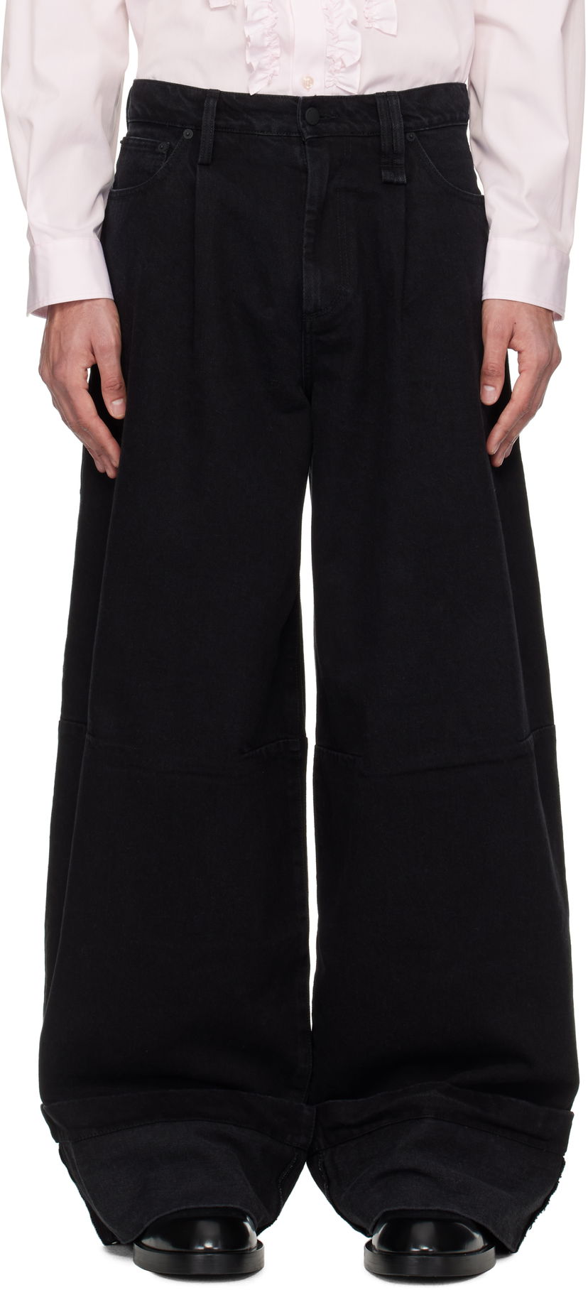 Kavbojke Simone Rocha Simone Rocha Embellished Puddle Jeans Črna | 4131B 1239