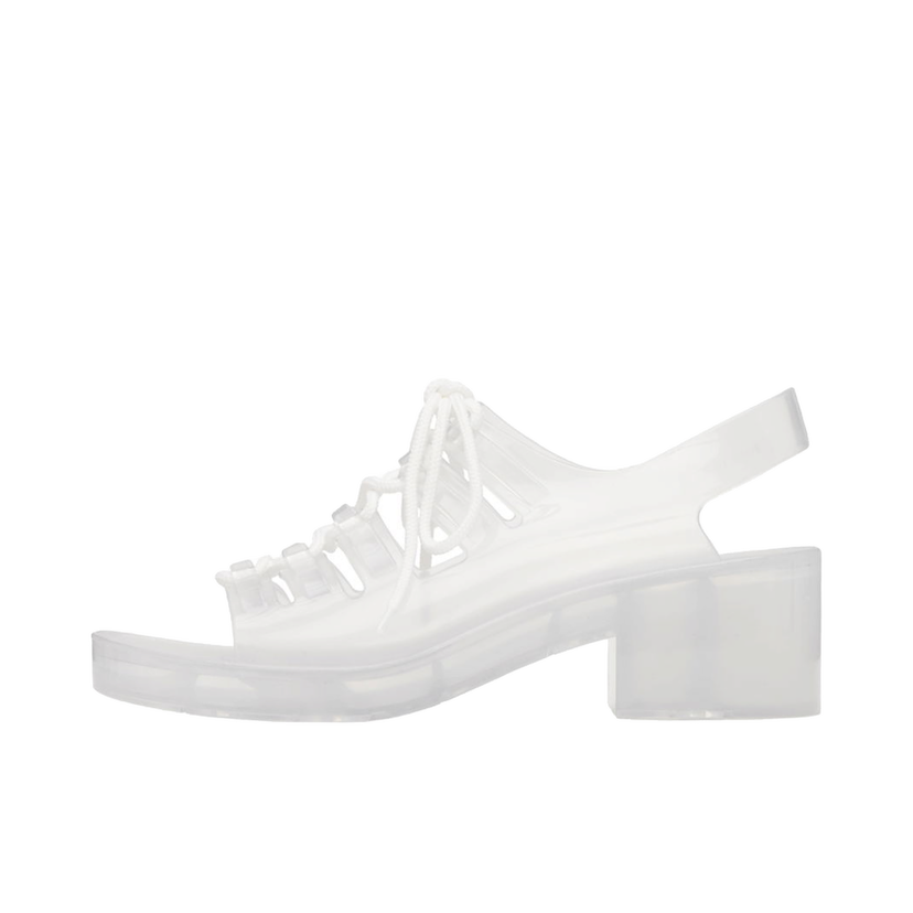 Superge in čevlji Bottega Veneta Pudding Jelly Heeled Sandals "Off White" Bela | 708943 V2AS0