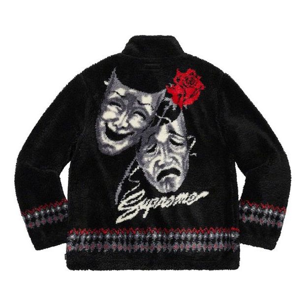 Pleteni pulover Supreme Drama Mask Fleece Jacket Črna | SUP-SS20-386