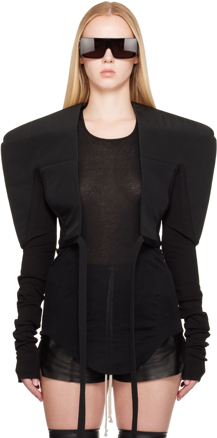 Jakna Rick Owens Rick Owens Hollywood Tight Blazer Črna | RO01E7275 PCVSJA
