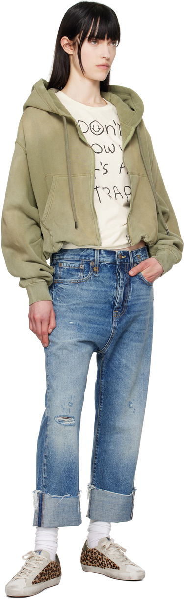 Kavbojke R13 R13 Tailored Drop Cropped Jeans Modra | R13W6452-D283C, 3