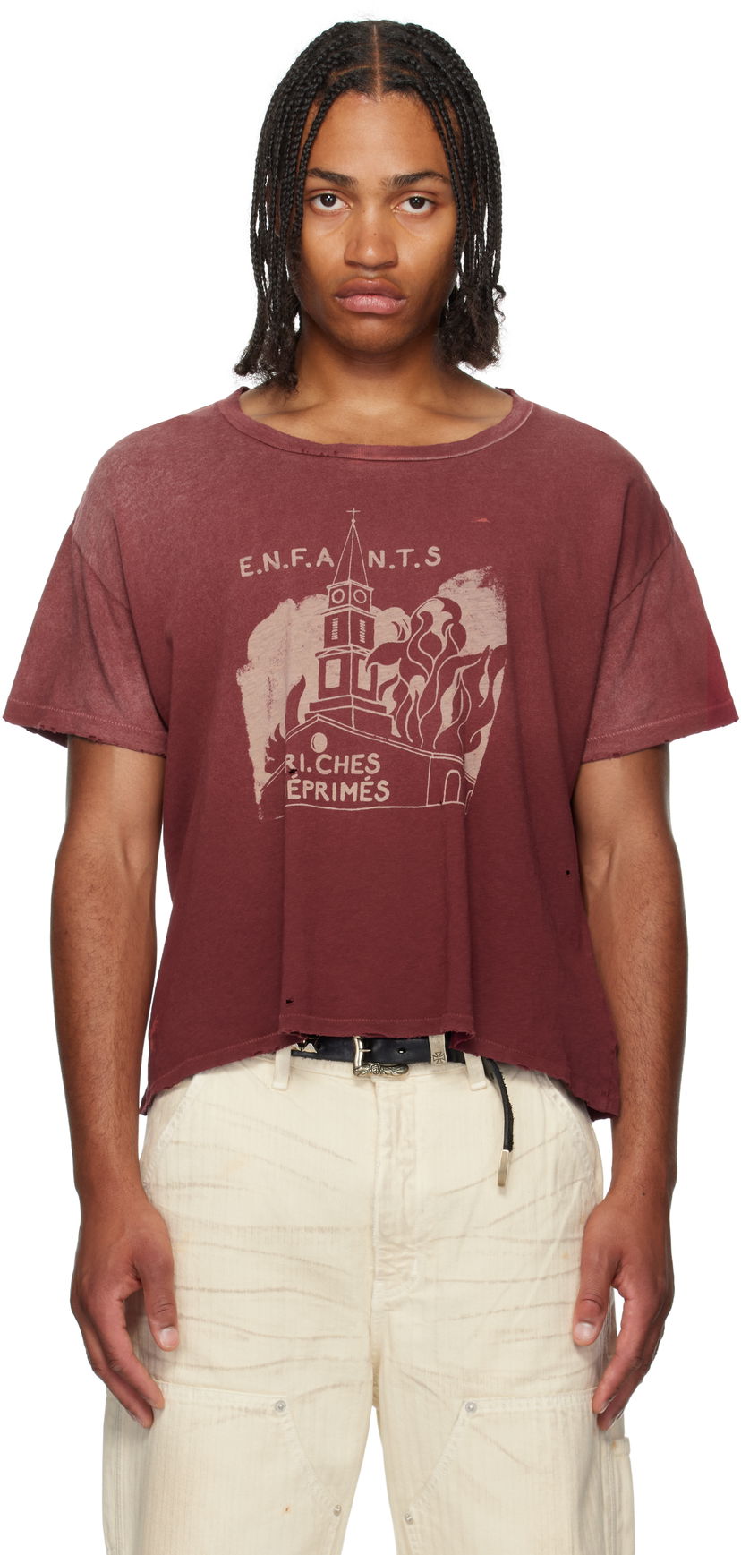 Majica Enfants Riches Déprimés Enfants Riches Déprimés Burning Church Graphic T-Shirt Bordo | 010-820