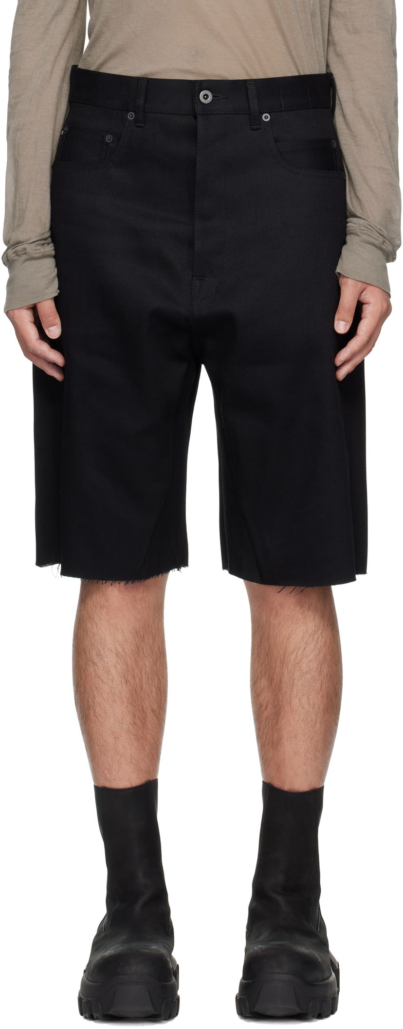 Kratke hlače Rick Owens DRKSHDW Hollywood Geth Cutoff Denim Shorts Črna | DL01E6397 BLKJP