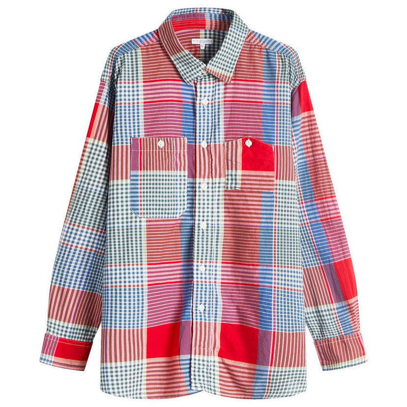 Srajce Engineered Garments Engineered Garments Popover BD Shirt, Madras Plaid, Size Large Večbarvna | QT013-ES065