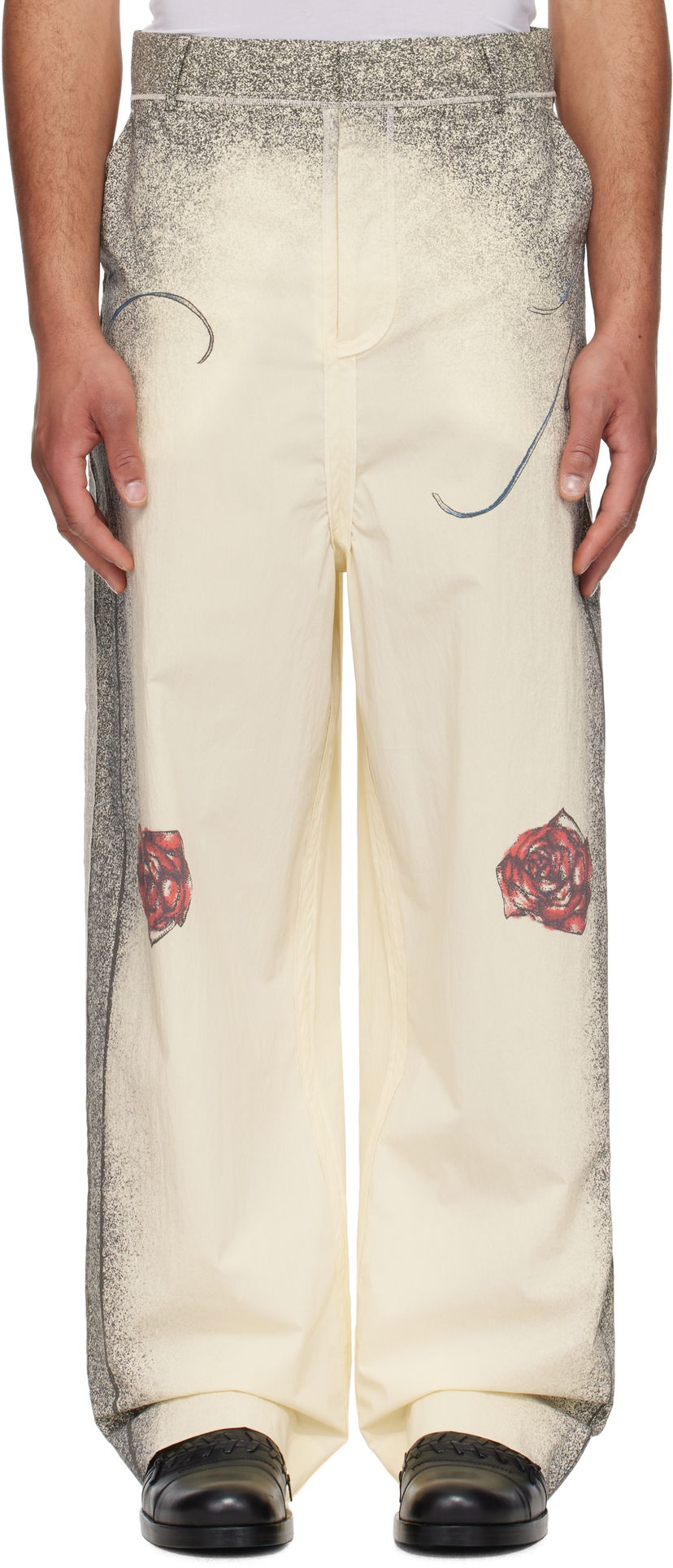 Hlače Jean Paul Gaultier Jean Paul Gaultier 'The Multi-Tattoo' Suit Trousers Bež | 25/34-U-PA192-C589-030030