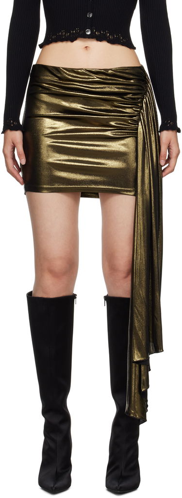 Krila Blumarine Gathered Metallic Mini Skirt Kovinski | A344G013A, 0