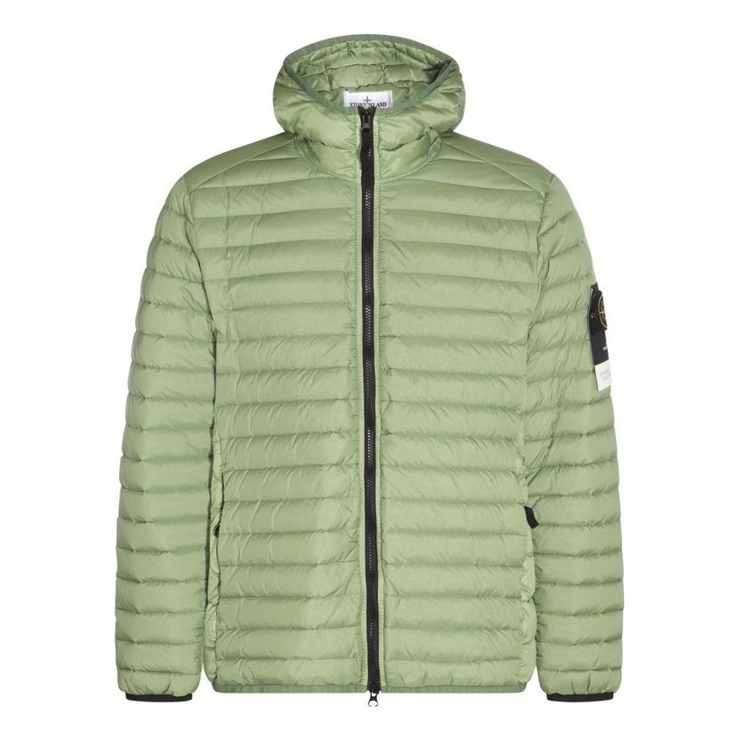 Puhovka Stone Island Logo Patch Zipped Down Jacket Zelena | 781540324-V0055