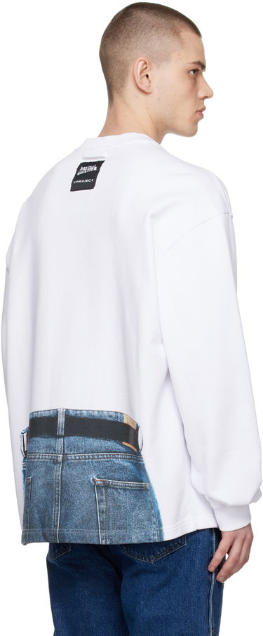 Pleteni pulover Y/PROJECT Jean Paul Gaultier Edition Printed Sweatshirt Bela | YPJPGSWEAT3-S24, 2