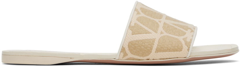Superge in čevlji Valentino Valentino Garavani Iconographe Toile Slides Bež | 4W2S0GS4QSJ