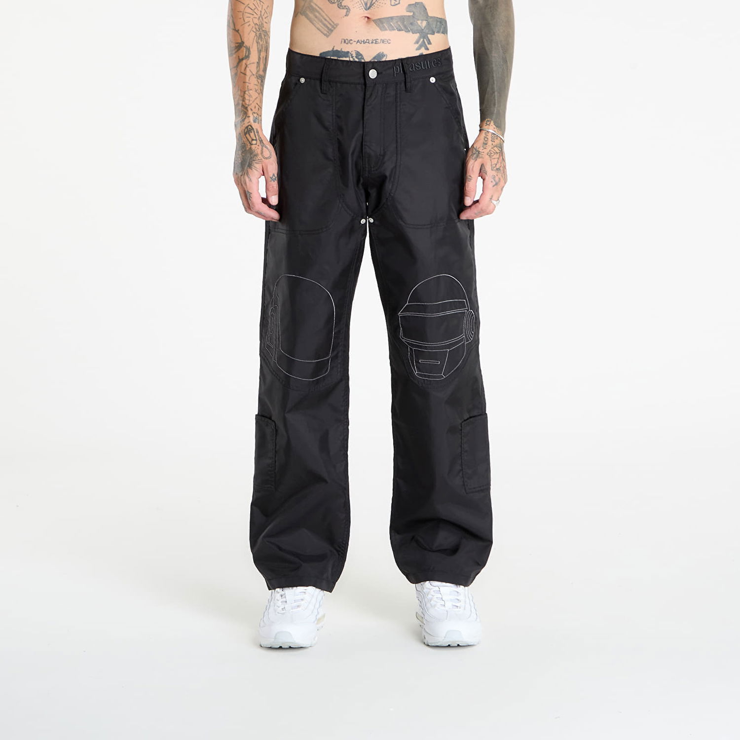 Hlače Pleasures PLEASURES Daft Club Helmets Nylon Work Pants Črna | P25DP009-BLACK, 0