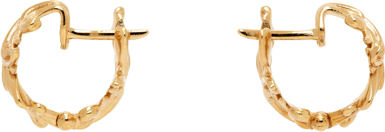 Uhani Versace Versace Barocco Gold Hoop Earrings Rumena | 1018995_1A00620_3J000, 0