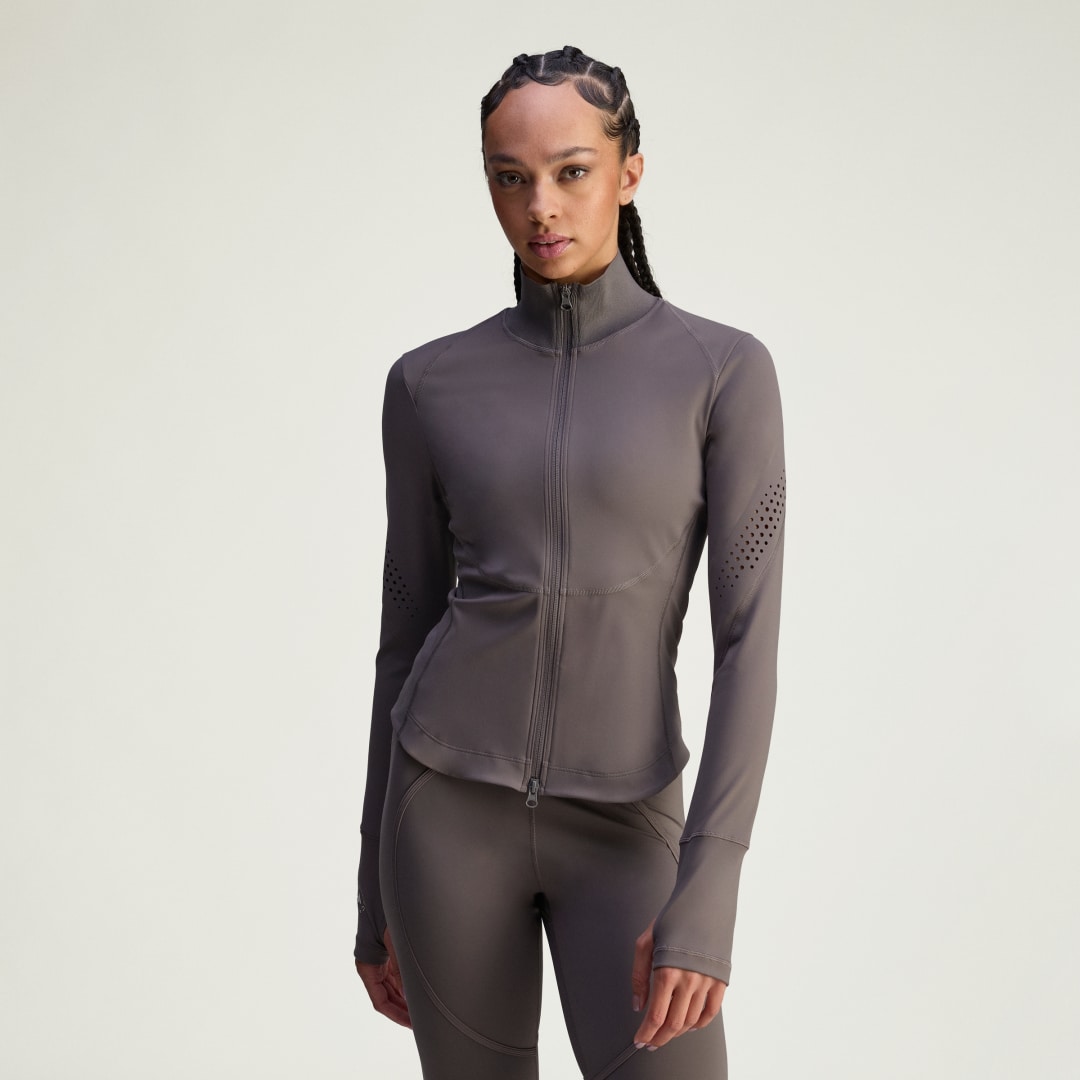Jakna adidas Performance Stella McCartney Perforated Training Jacket Siva | JW4553, 0