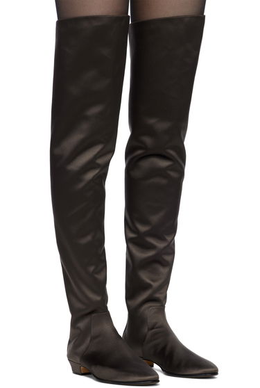 Superge in čevlji The Row The Row Hereditas 25 Satin Tall Boots Rjava | F1528-W326, 3