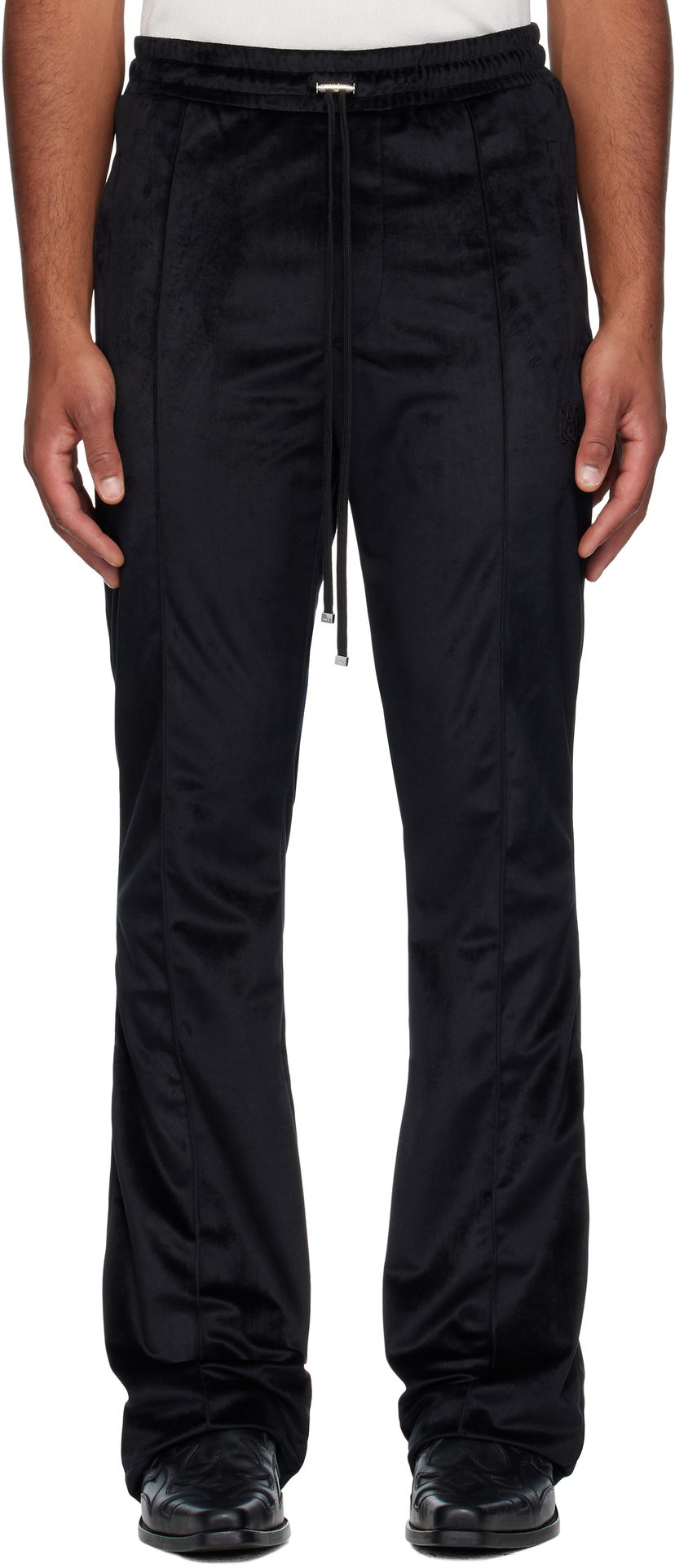 Trenirka AMIRI AMIRI Velvet Flare Track Pants Črna | AMPATP1023