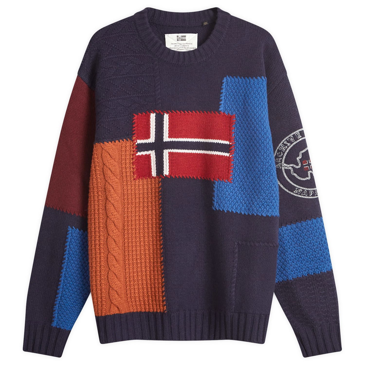 Pleteni pulover Napapijri Patchwork Knit Sweatshirt Večbarvna | NP0A4IK8MP11, 0