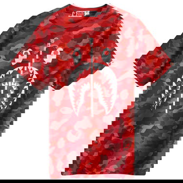 Majica BAPE A Bathing Ape Camo Shark Graphic Tee, Size L Rdeča | 001CSK801008M-RED, 1