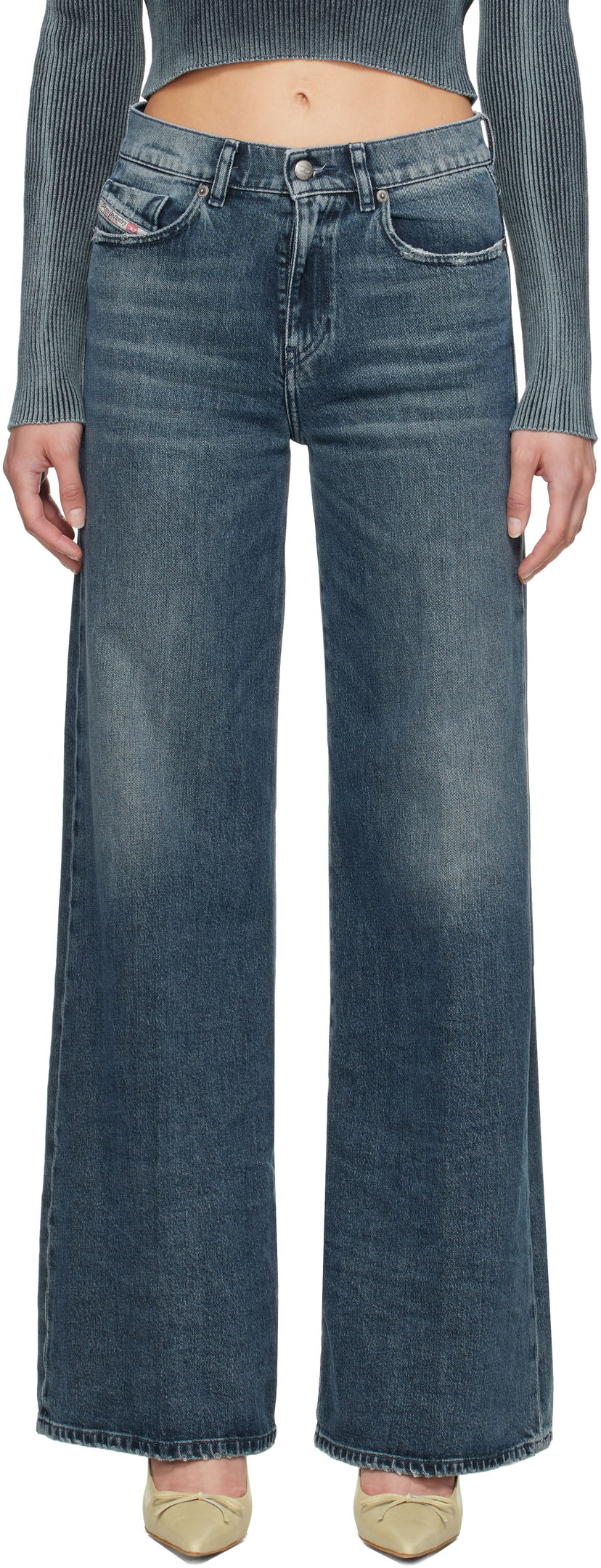 Kavbojke Diesel Diesel 1978 D-Akemi Flare Jeans Modra | A03624 007Y7