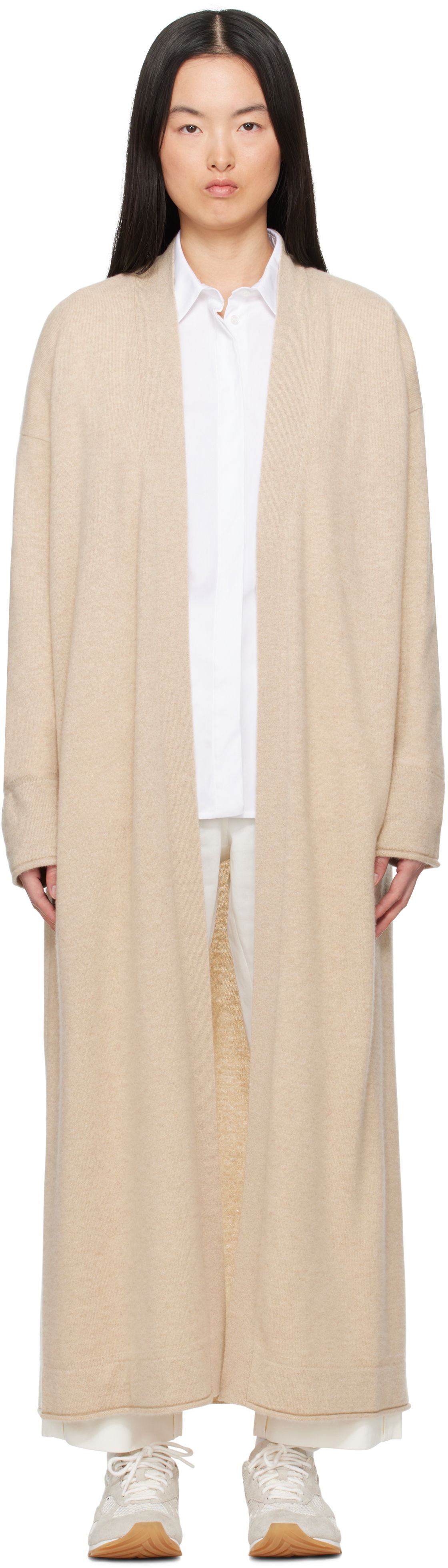 Pleteni pulover Max Mara Max Mara Asbuurg Longline Open Cardigan Bež | 2511341018600, 0