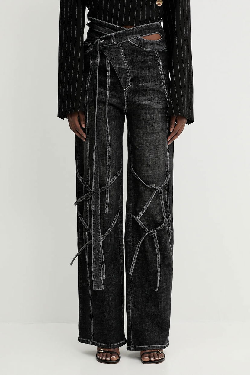 Kavbojke Ottolinger Ottolinger Strappy Signature Wrap High-Waist Jeans Črna | 117.202617.01