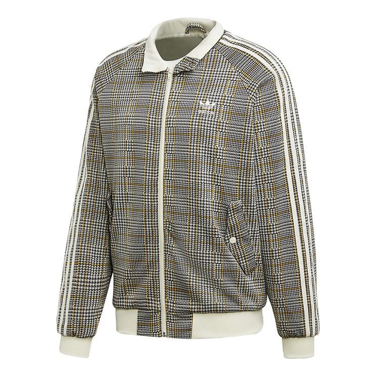Bomber jakna adidas Originals Originals Casual Houndstooth Jacket Rjava | ED6131