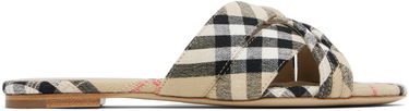 Oblačila Burberry Burberry Check Cabana Slides Bež | 8111378, 0